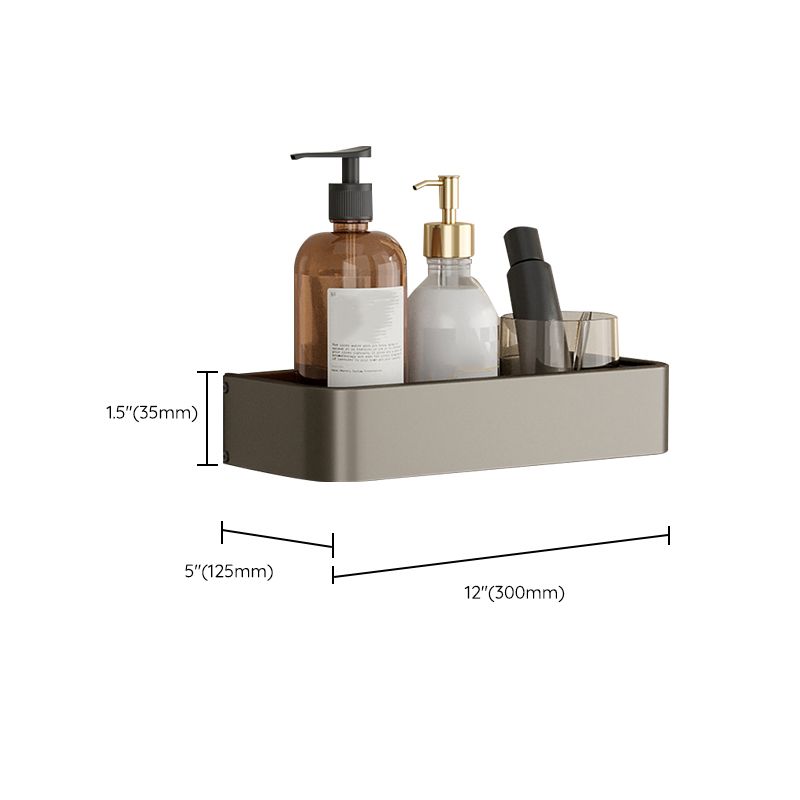 BowLift | Contemporary Aluminum Bathroom Accessory Set Gray Bath Shelf