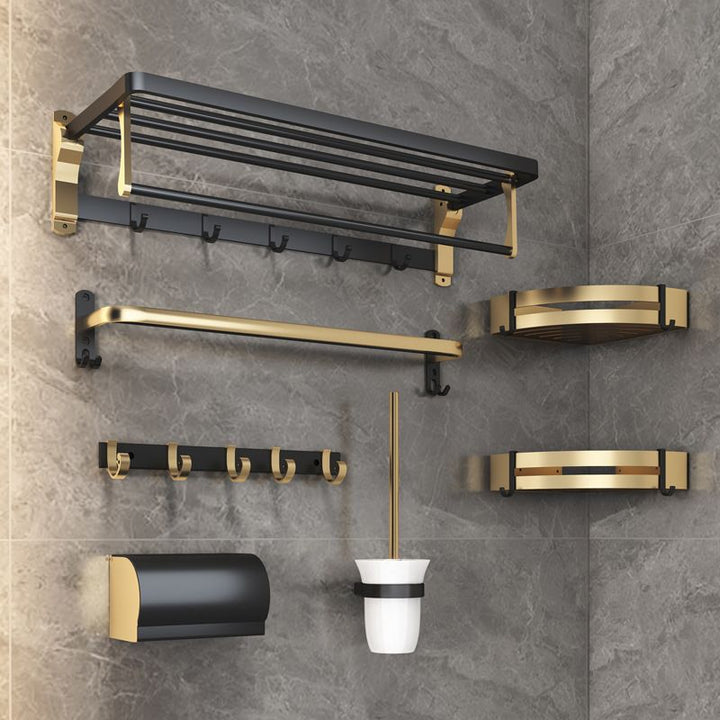 BowLift | Black & Brass Bathroom Set Modern Style Bathroom Accessories As Individual Piece Or As Set