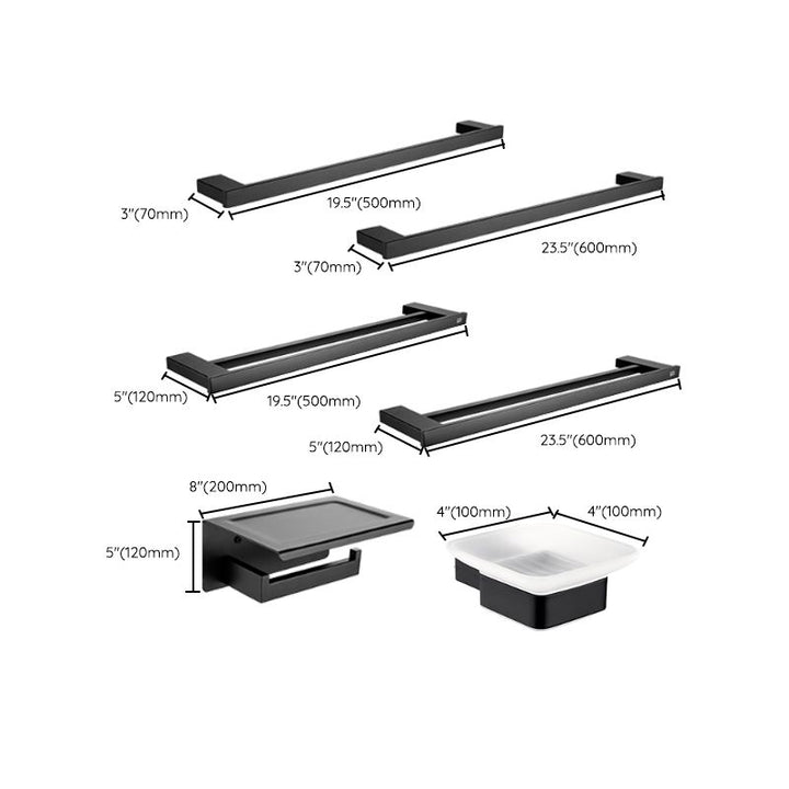 BowLift | 5-piece Modernism Bath Accessory Set in Matte Black Stainless Steel