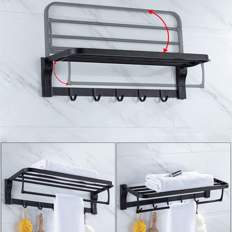 BowLift | Modern Classic Bathroom Accessories Set in Stainless Steel Matte Black Bathrobe Hook/Towel Ring Bar