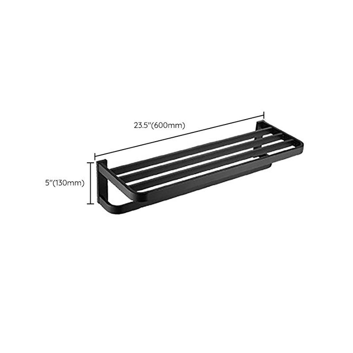 BowLift | Modern Classic Bathroom Accessories Set in Stainless Steel Matte Black Bathrobe Hook/Towel Ring Bar