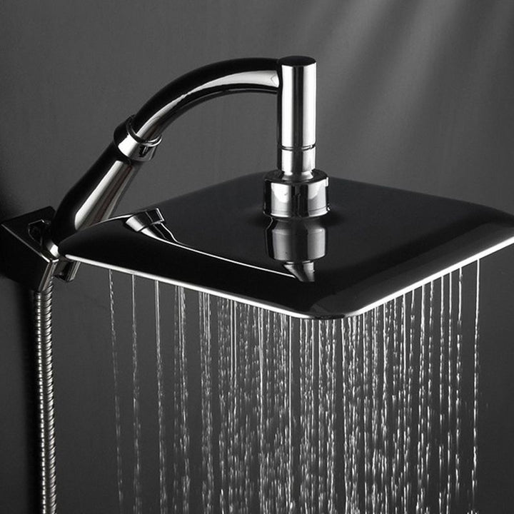 BowLift | Modern Square Shower Head Combo Chrome Rainfall Shower Head