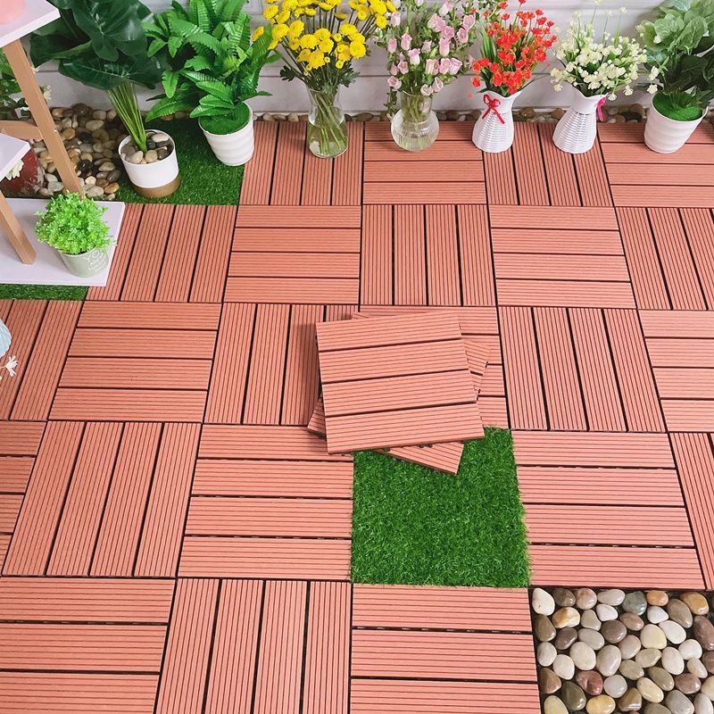BowLift | Classic interlocking deck boards Solid color patio tiles