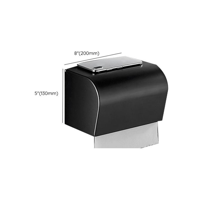 BowLift | Matt Black 5-piece Modern Bathroom Accessory Set with Shelf/Tower Bar & Paper Holder