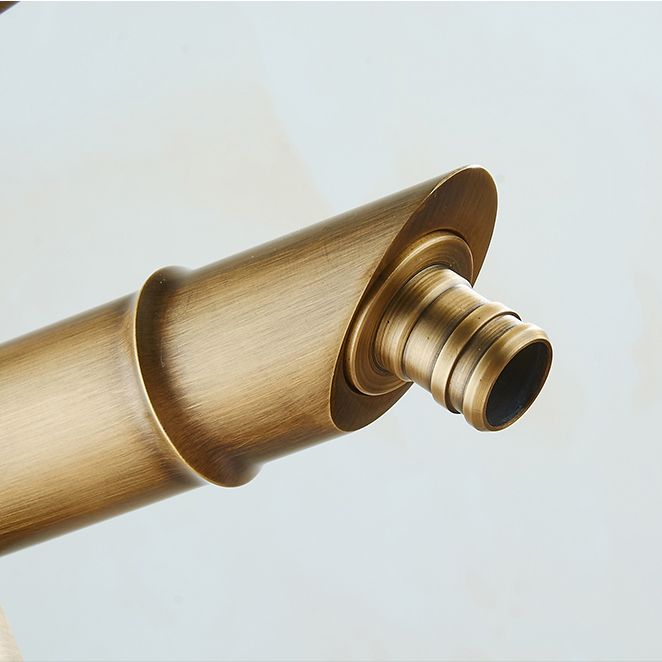 BowLift | Farmhouse Vessel Sink Faucet Copper 1-Handle Low Arc Vessel Faucet for Bathroom