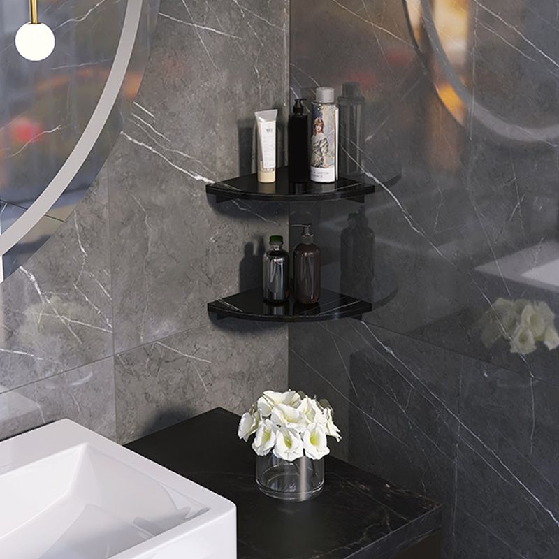 BowLift | 3-piece modern bathroom accessory set marble and metal bathroom shelf