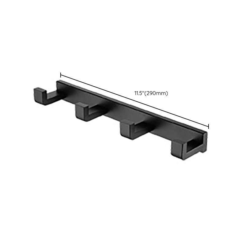 BowLift | Modern Classic Bathroom Accessories Set in Stainless Steel Matte Black Bathrobe Hook/Towel Ring Bar