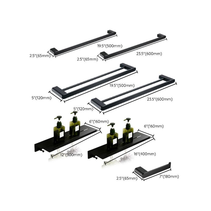 BowLift | Contemporary bathroom accessory single piece or in set made of black metal