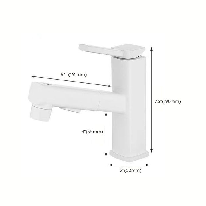 BowLift | Modern bathroom sink faucet with brass lever handles and swivel spout