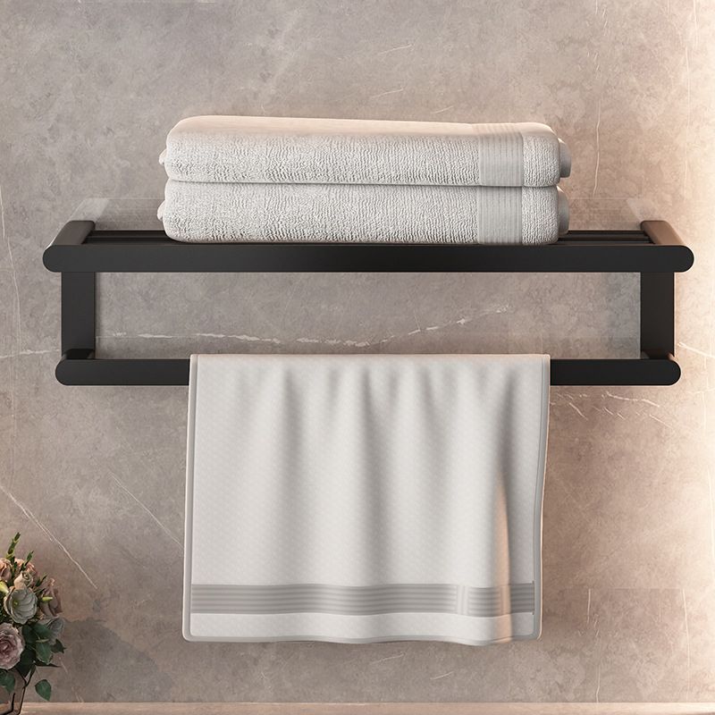 BowLift | Modern Bathroom Set with Bath Shelf/Towel Holder & Paper Holder Black Bathroom Hardware