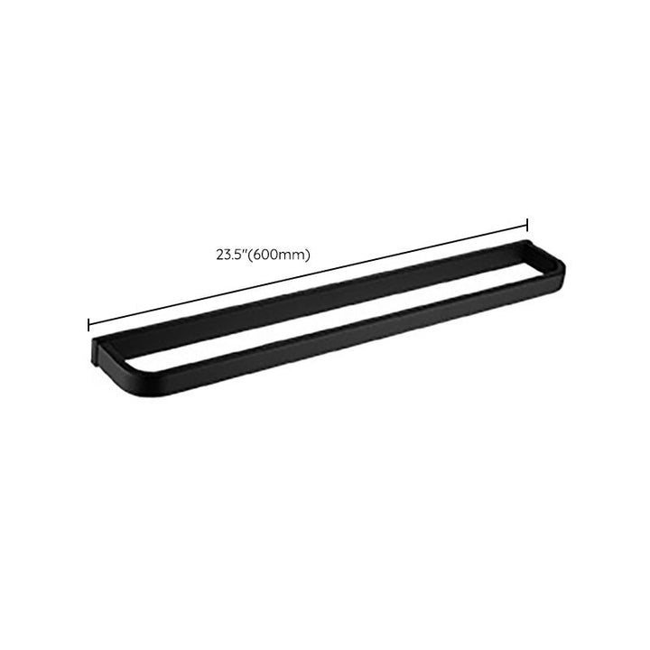 BowLift | Modern Classic Bathroom Accessories Set in Stainless Steel Matte Black Bathrobe Hook/Towel Ring Bar