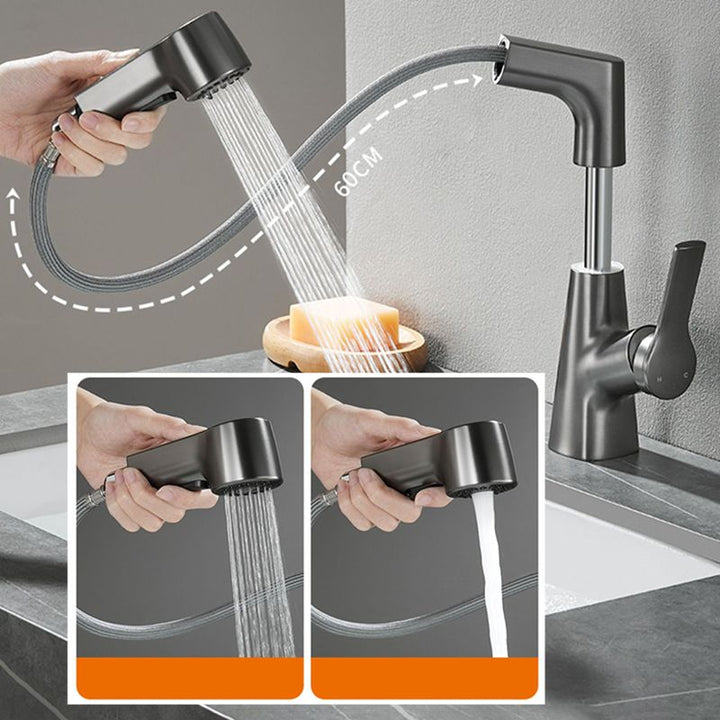 BowLift | Modern 1-Lever Sink Faucet Round Basin Faucet Brass