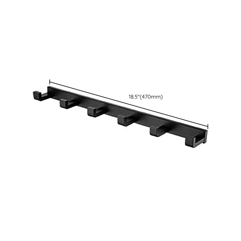 BowLift | Modern Classic Bathroom Accessories Set in Stainless Steel Matte Black Bathrobe Hook/Towel Ring Bar