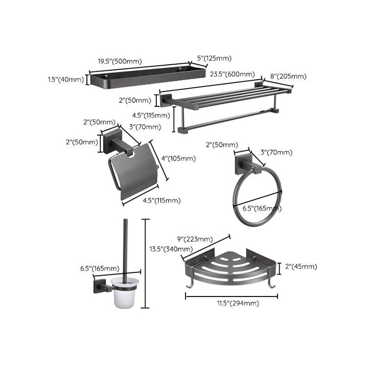 BowLift | Modern Bathroom Accessories Hardware Set Gray Bathroom Hardware Set