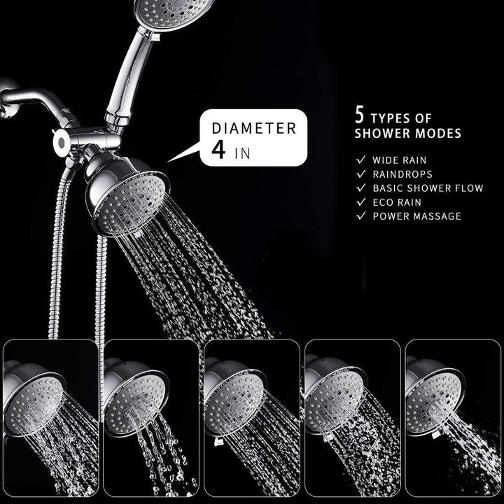 BowLift | Traditional Dual Shower Heads Home Metal Round Shape Dual Shower