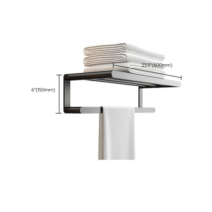 BowLift | Modern Bathroom Set with Bath Shelf/Towel Holder & Paper Holder Black Bathroom Hardware