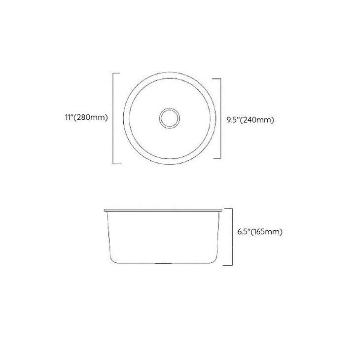BowLift | Classic Round Sink Stainless Steel Built-in Sink Non-Slip Round Basin for the Kitchen