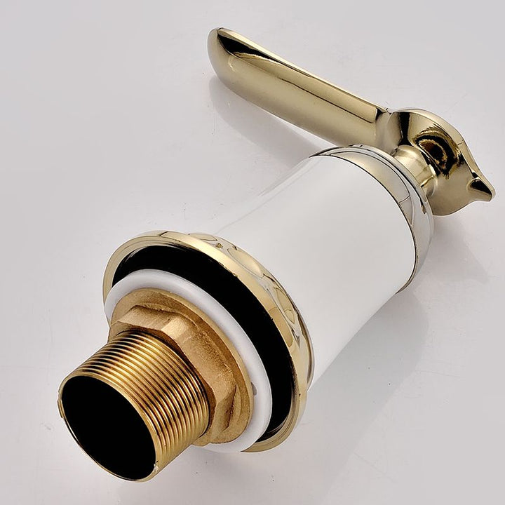 BowLift | Glam Bathtub Faucet Trim Deck Mounted Lever Handle Swivel Spout Bathtub Faucet