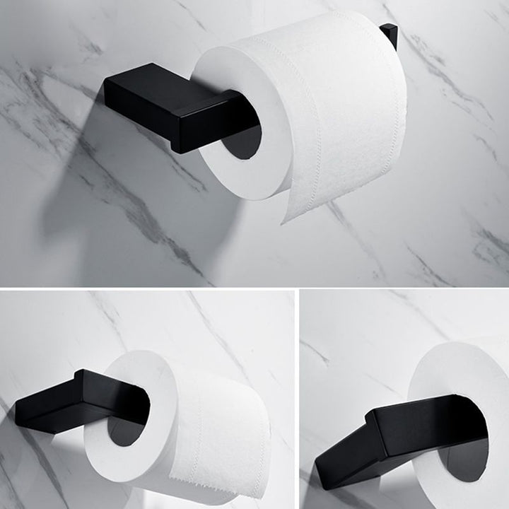 BowLift | 5-piece Modernism Bathroom Accessory Set in Matte Black Stainless Steel