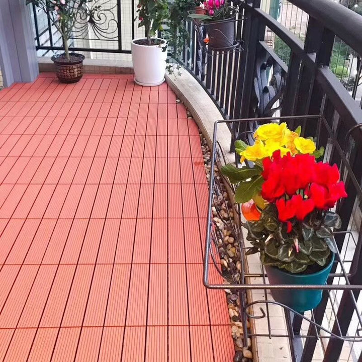 BowLift | 30 cm x 30 cm Square PVC Terrace Tiles Snap Installation Outdoor Floor Tiles