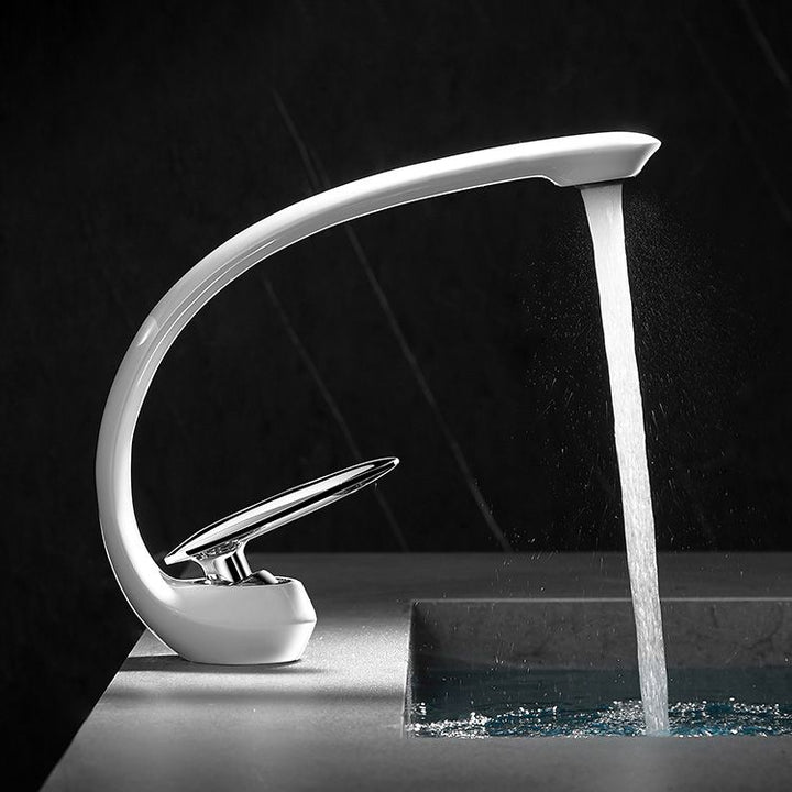 BowLift | Unique Bathroom Waterfall Spout Brass Basin Faucet