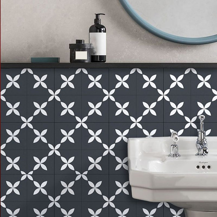 BowLift | Square Indoor Vinyl Floor Peel and Stick Floral Print Waterproof Vinyl Floor