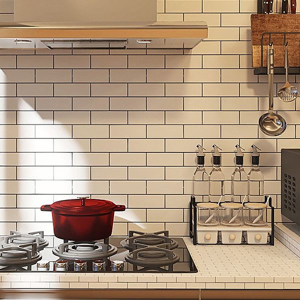 BowLift | White Peel & Stick Tile Mirror Plastic Grid Wallpaper for Kitchen and Bathroom