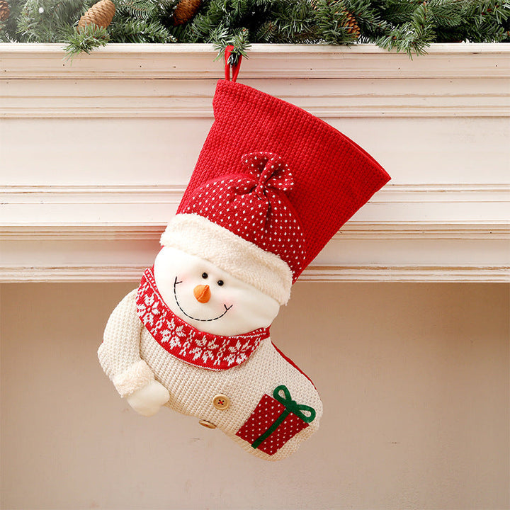 BowLift | Large Red White Knitted Christmas Stocking