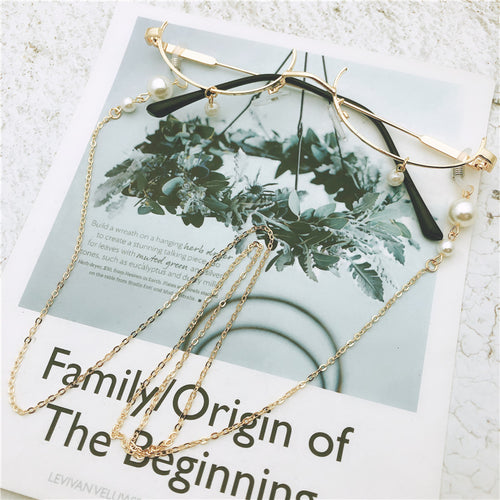 Elegant Long Pearl Chain Eyewear Holder Bowlift