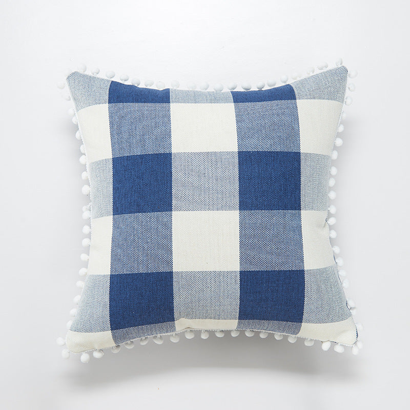Decorative Pom-Pom Trimmed Throw Pillow
