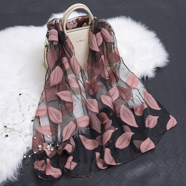 BowLift | Silk scarf with cut flowers hollow motif