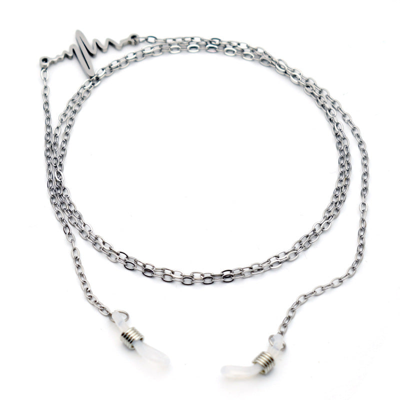Trendy Heartbeat Design Eyewear Chain Bowlift