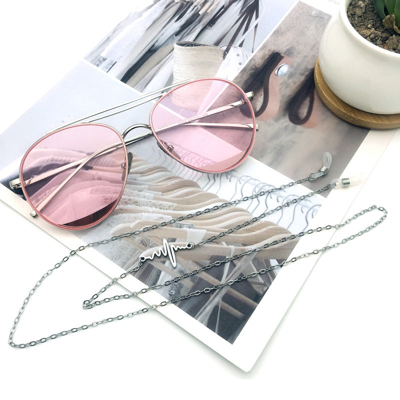Trendy Heartbeat Design Eyewear Chain Bowlift