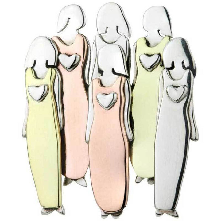 Charming Couple Figurine Brooch Bowlift