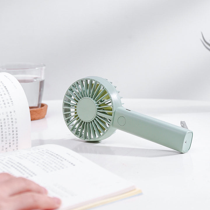 Unisex nan compact portable hand fan with rechargeable battery and USB charging port quiet operation self-standing Bowlift