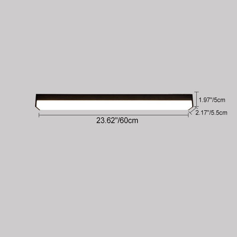 Modern Minimalist Long Rectangle Aluminum PC LED Flush Mount Ceiling Light For Outdoor Patio | Bowlift