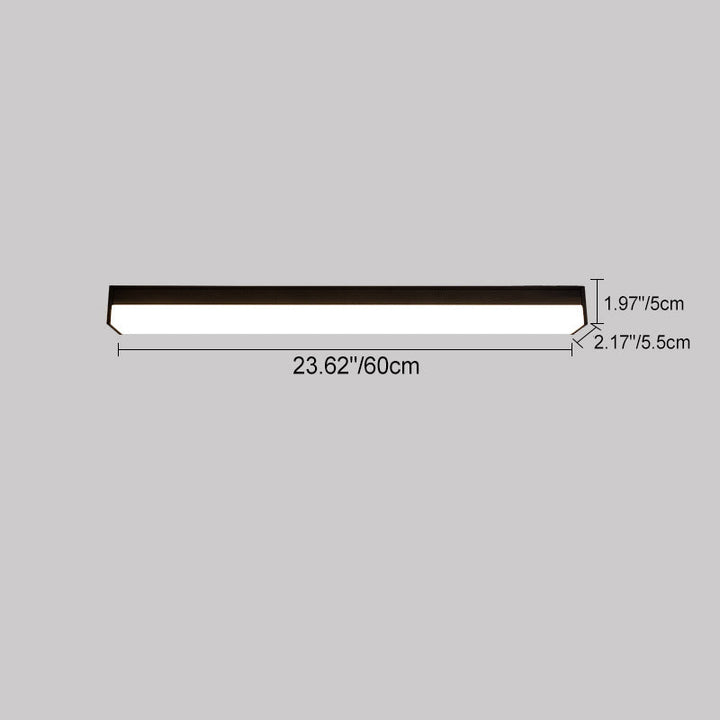 Modern Minimalist Long Rectangle Aluminum PC LED Flush Mount Ceiling Light For Outdoor Patio | Bowlift