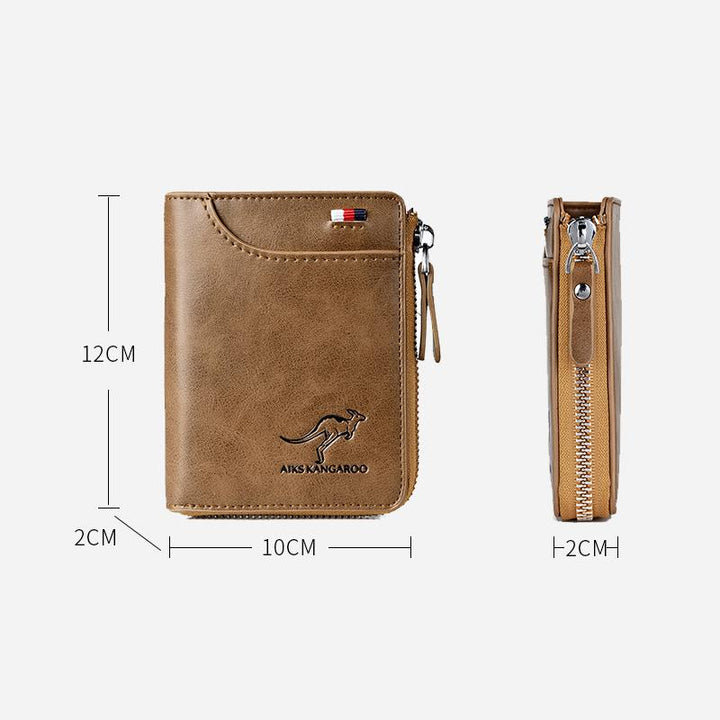 BowLift | Men Wallet Zipper Genuine Leather Purse ( RFID PROTECTED )