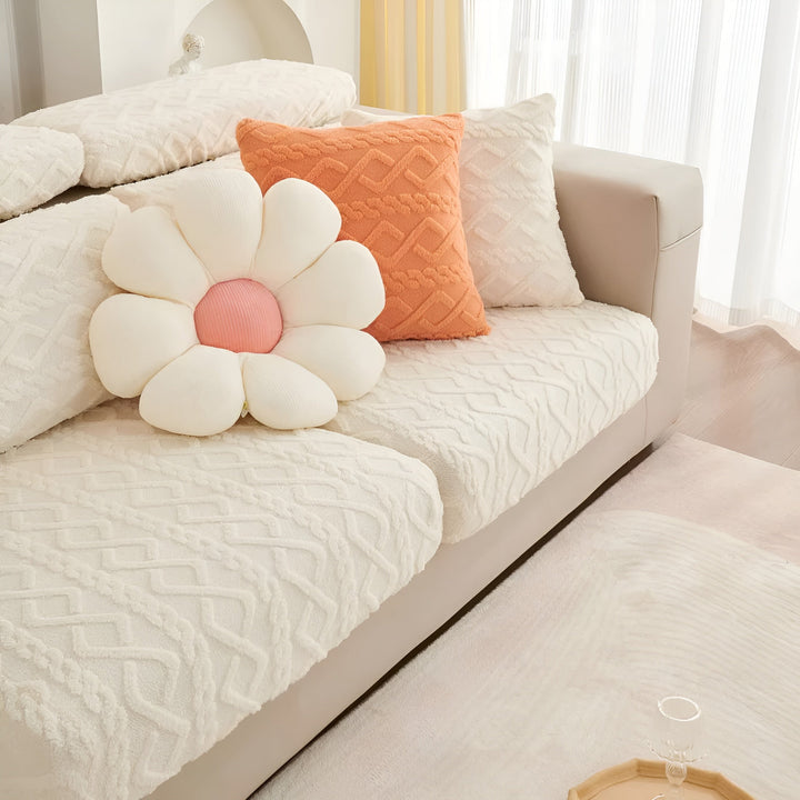 Samt-Sofa cover with diamond pattern – Soft & Luxurious | Perfect fit for any couch | Bowlift