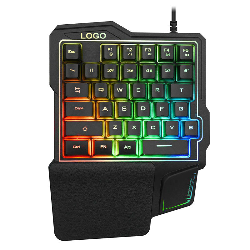 Compact Gaming Keypad with RGB Backlighting and Ergonomic Wrist Support Bowlift