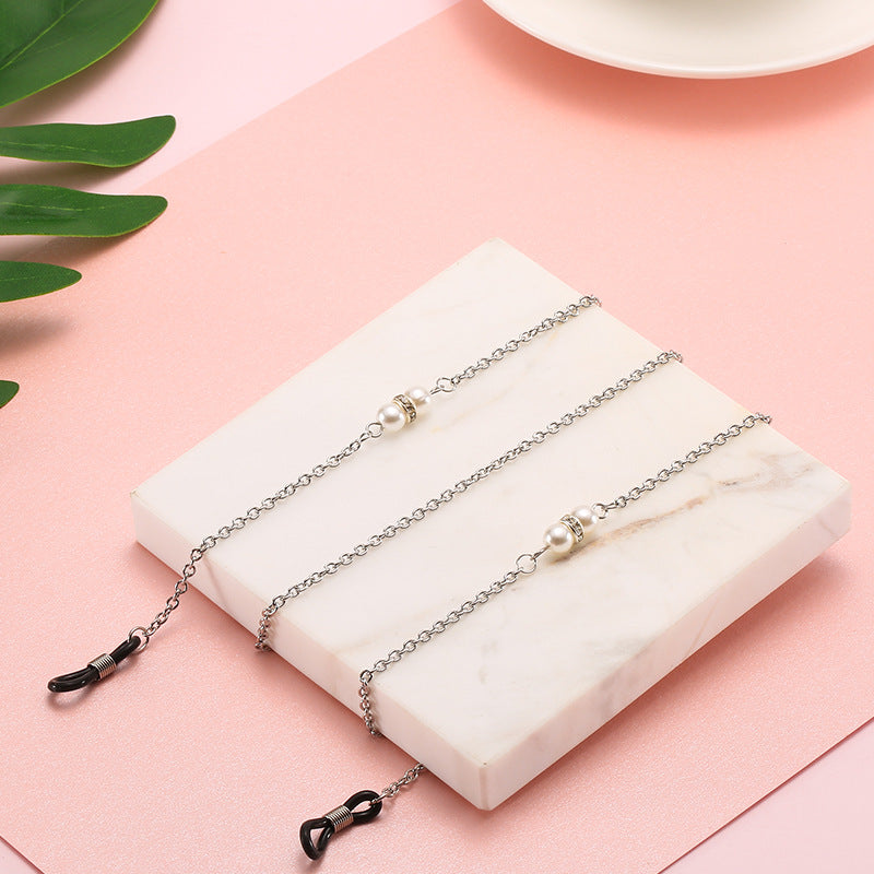Pearl-Accented Eyewear Chain Bowlift