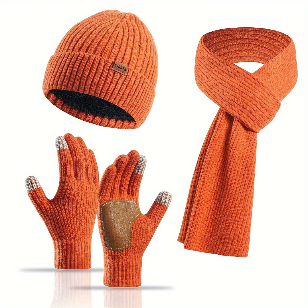 BowLift | Winter Comfort Set – Knitted Beanie, Scarf and Gloves for Unisex