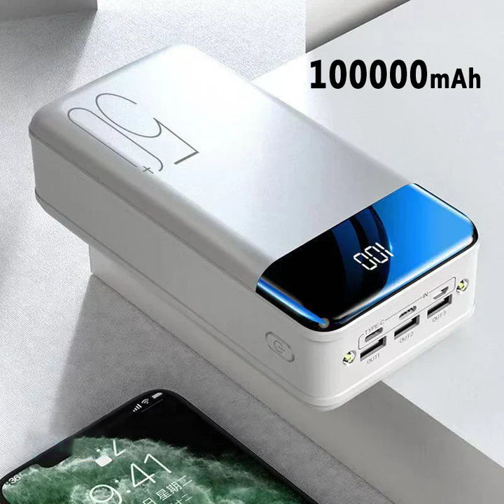 BowLift | 100,000mAh Ultra-High Capacity Power Bank with Super Fast Charging – Portable Charger for Phones, Tablets, and Laptops