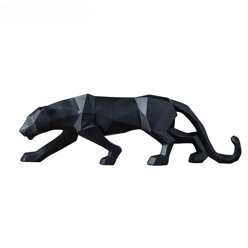 PantherSculpt – Sleek Black-White Panther Statues Bowlift