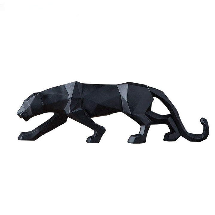 PantherSculpt – Sleek Black-White Panther Statues Bowlift
