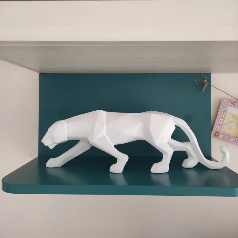 PantherSculpt – Sleek Black-White Panther Statues Bowlift