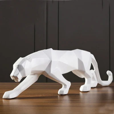 PantherSculpt – Sleek Black-White Panther Statues Bowlift