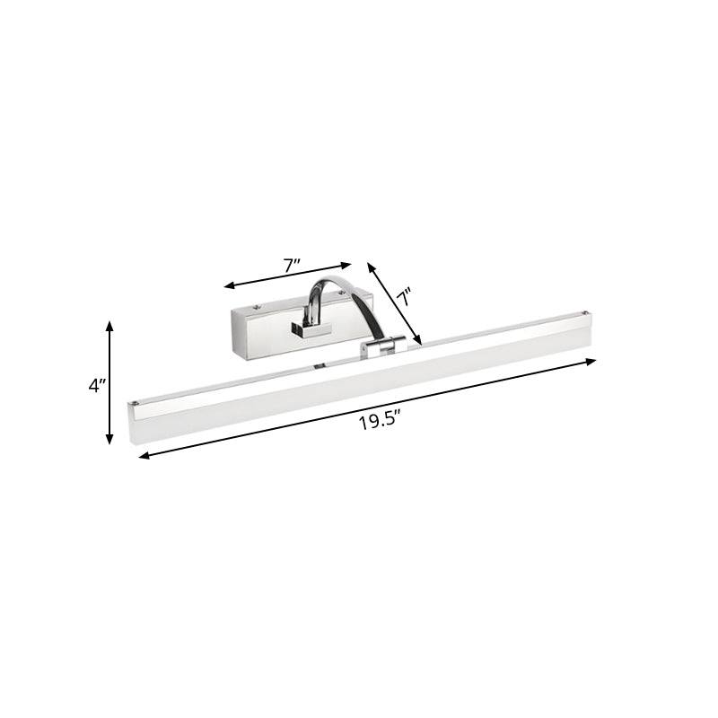BowLift | Acrylic Slim Vanity Light Contemporary Style LED Chrome Finish Wall Lamp for Bathroom, 16"/19.5" Diameter