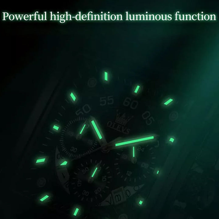 Olevs® Luminous Luxury Square Business Automatic Mechanical Watch | Bowlift
