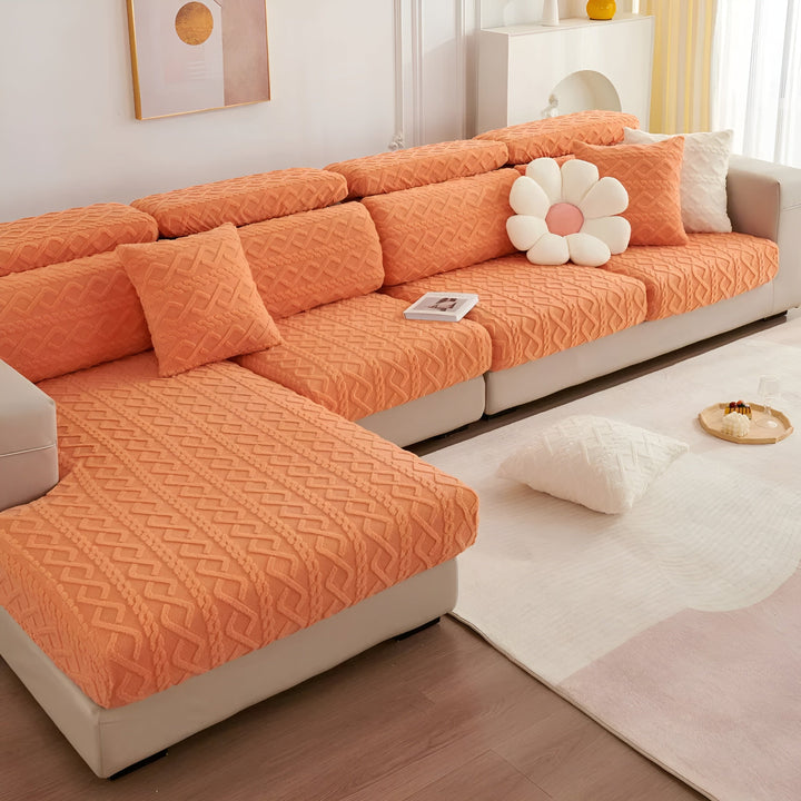 Samt-Sofa cover with diamond pattern – Soft & Luxurious | Perfect fit for any couch | Bowlift